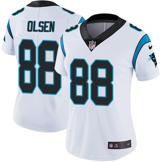 Women's Nike Carolina Panthers #88 Greg Olsen White Vapor Untouchable Limited Player NFL Jersey - Ujersey