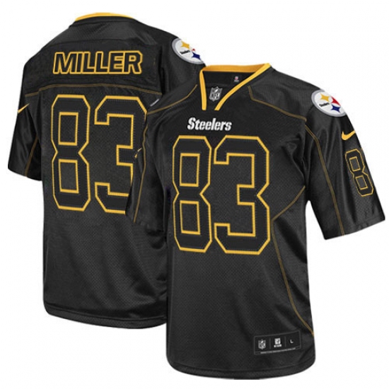 Men's Nike Pittsburgh Steelers #83 Heath Miller Elite Lights Out Black NFL Jersey - Ujersey