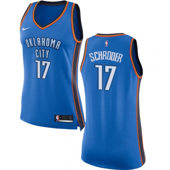 Women's Nike Oklahoma City Thunder #17 Dennis Schroder Swingman Royal Blue NBA Jersey - Icon Edition