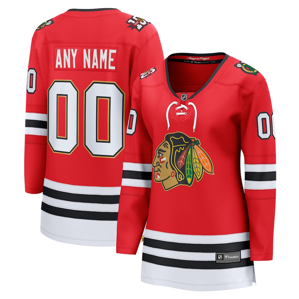 Women's Chicago Blackhawks Fanatics Red Centennial Breakaway Custom Jersey - ujerseystore