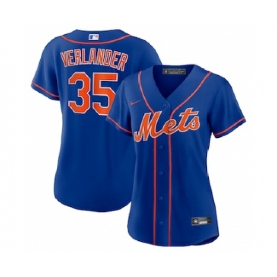 Women's New York Mets #35 Justin Verlander Blue Stitched MLB Cool Base Nike Jersey - Ujersey