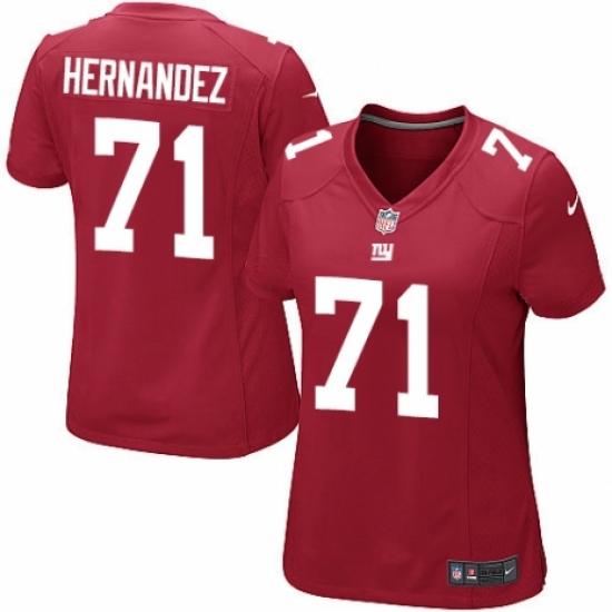 Women's Nike New York Giants #71 Will Hernandez Game Red Alternate NFL Jersey - Ujersey