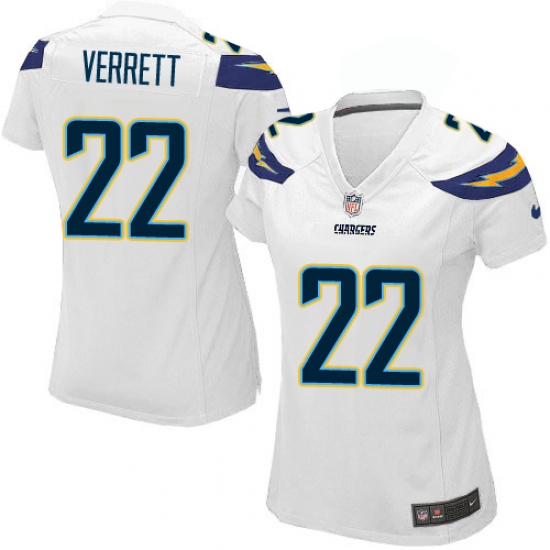 Women's Nike Los Angeles Chargers #22 Jason Verrett Game White NFL Jersey - Ujersey