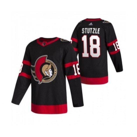 Men's Ottawa Senators #18 Tim Stutzle 2021 Black Stitched NHL Home Jersey - Ujersey