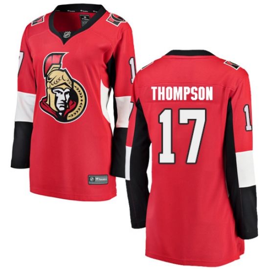 Women's Ottawa Senators #17 Nate Thompson Fanatics Branded Red Home Breakaway NHL Jersey - Ujersey
