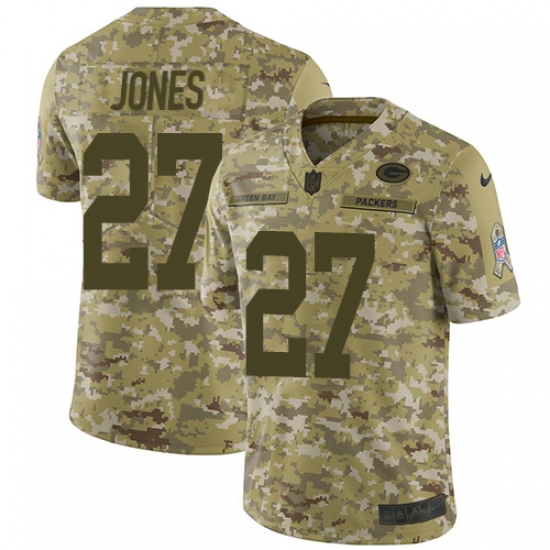 Youth Nike Green Bay Packers #27 Josh Jones Limited Camo 2018 Salute to Service NFL Jersey - Ujersey