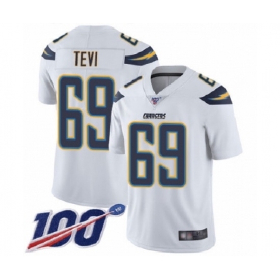 Youth Los Angeles Chargers #69 Sam Tevi White Vapor Untouchable Limited Player 100th Season Football Jersey - Ujersey