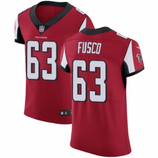 Men's Nike Atlanta Falcons #63 Brandon Fusco Red Team Color Vapor Untouchable Elite Player NFL Jersey - Ujersey