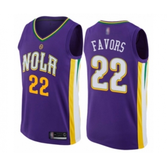Men's New Orleans Pelicans #22 Derrick Favors Authentic Purple Basketball Jersey - City Edition - Ujersey