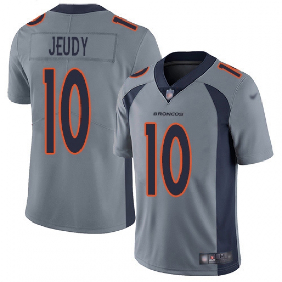Men's Denver Broncos #10 Jerry Jeudy Gray Stitched Limited Inverted Legend Jersey - Ujersey