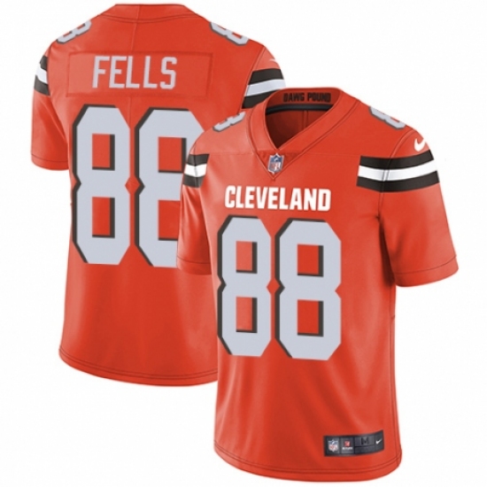 Youth Nike Cleveland Browns #88 Darren Fells Orange Alternate Vapor Untouchable Elite Player NFL Jersey - Ujersey