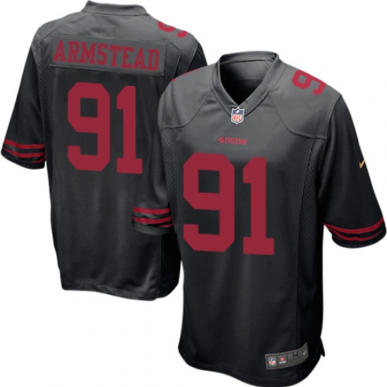 Men's Nike San Francisco 49ers #91 Arik Armstead Game Black NFL Jersey - Ujersey