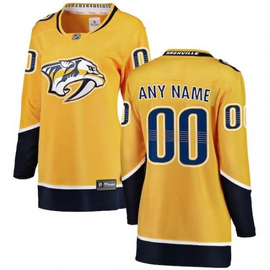 Women's Nashville Predators Fanatics Branded Yellow Home Breakaway Custom Jersey - Ujersey