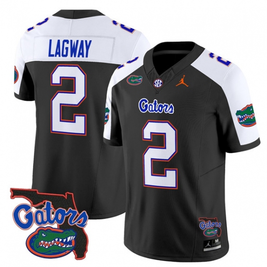 Men's Florida Gators #2 DJ Lagway Black Alternate 2024 F.U.S.E. Florida Patch Vapor Limited Stitched Football Jersey - Ujersey