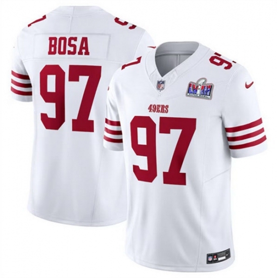 Men's San Francisco 49ers #97 Nick Bosa White 2023 F U S E Vapor Untouchable Limited Stitched Football 2024 Super Bowl LVIII Jersey - Ujersey