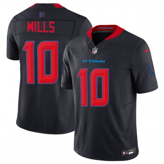 Men's Houston Texans #10 Davis Mills Navy 2nd Alternate 2025 F.U.S.E. Vapor Limited Football Stitched Jersey - Ujersey