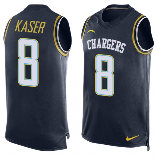 Men's Nike Los Angeles Chargers #8 Drew Kaser Limited Navy Blue Player Name & Number Tank Top NFL Jersey - Ujersey