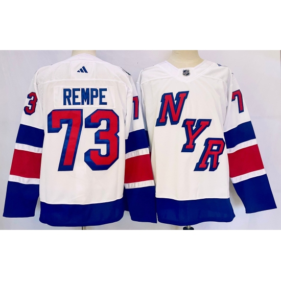 Men's New York Rangers #73 Matt Rempe White 2024 Stadi Jersey - Ujersey