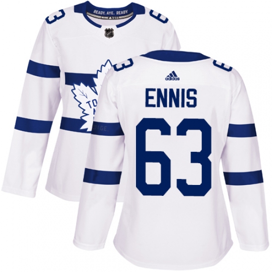Women's Adidas Toronto Maple Leafs #63 Tyler Ennis Authentic White 2018 Stadium Series NHL Jersey - Ujersey