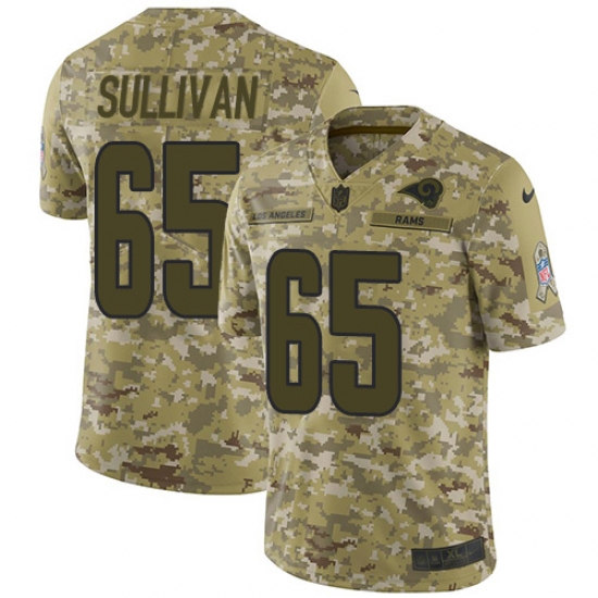Youth Nike Los Angeles Rams #65 John Sullivan Limited Camo 2018 Salute to Service NFL Jersey - Ujersey