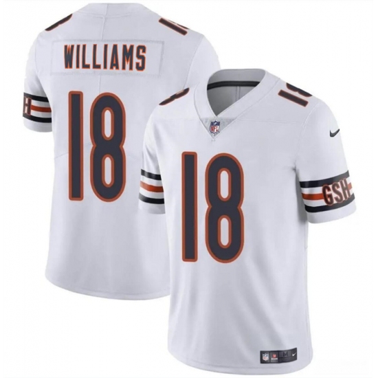 Men's Chicago Bears #18 Caleb Williams White 2024 Draft Vapor Football Stitched Jersey - Ujersey