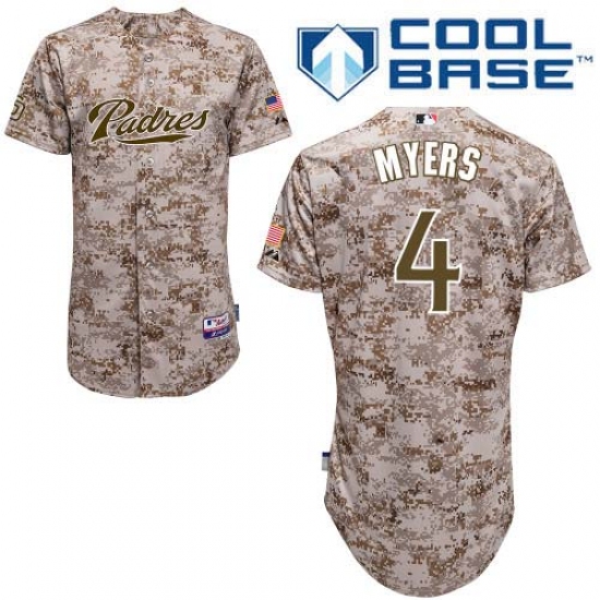 Women's Majestic San Diego Padres #4 Wil Myers Authentic Camo Alternate 2 Cool Base MLB Jersey - Ujersey