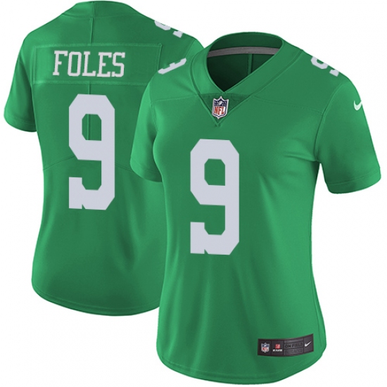 Women's Nike Philadelphia Eagles #9 Nick Foles Limited Green Rush Vapor Untouchable NFL Jersey - Ujersey