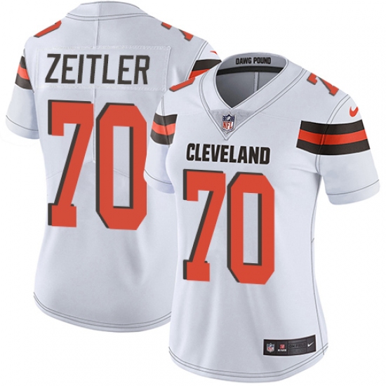 Women's Nike Cleveland Browns #70 Kevin Zeitler White Vapor Untouchable Limited Player NFL Jersey - Ujersey