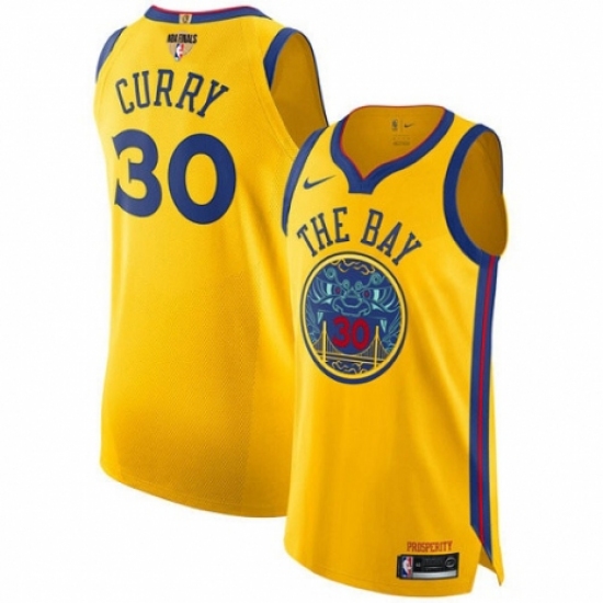 Women's Nike Golden State Warriors #30 Stephen Curry Swingman Gold 2018 NBA Finals Bound NBA Jersey - City Edition - Ujersey