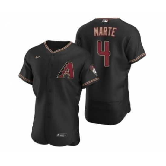 Men's Arizona Diamondbacks #4 Ketel Marte Nike Black Authentic 2020 Alternate Jersey - Ujersey