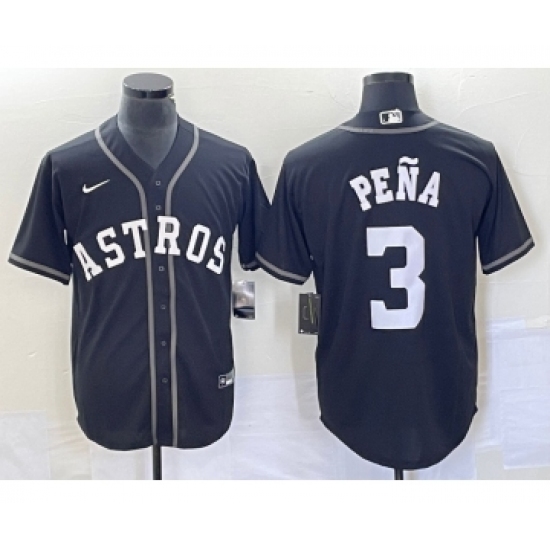 Men's Houston Astros #3 Jeremy Pena Black Cool Base Stitched Baseball Jersey - Ujersey