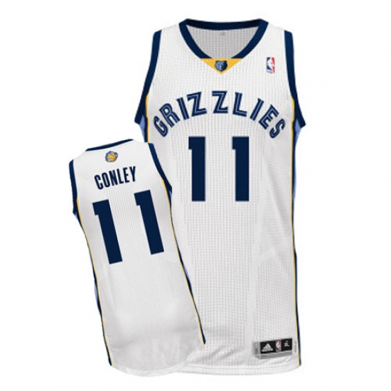 Men's Adidas Memphis Grizzlies #11 Mike Conley Authentic White Home NBA Jersey - Ujersey