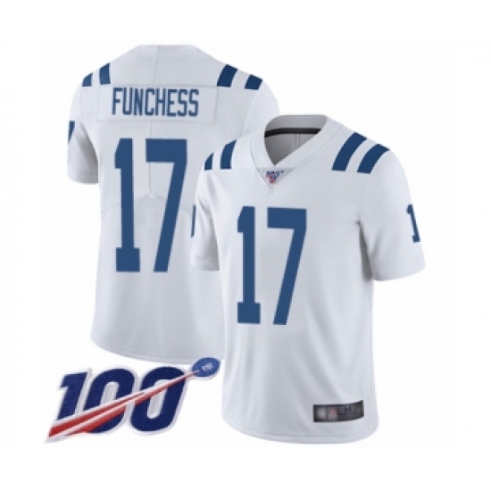 Men's Indianapolis Colts #17 Devin Funchess White Vapor Untouchable Limited Player 100th Season Football Jersey - Ujersey
