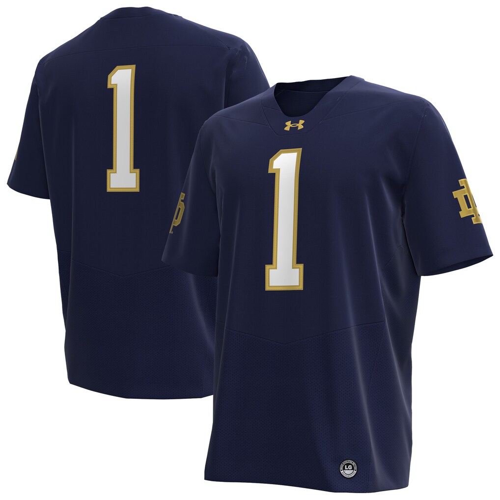 Men's Under Armour Navy Notre Dame Fighting Irish Premier Football Jersey - ujerseystore