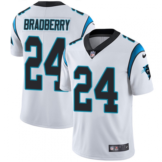 Men's Nike Carolina Panthers #24 James Bradberry White Vapor Untouchable Limited Player NFL Jersey - Ujersey
