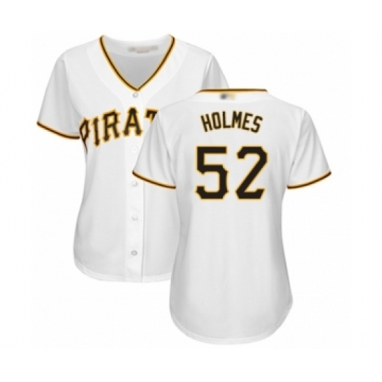 Women's Pittsburgh Pirates #52 Clay Holmes Authentic White Home Cool Base Baseball Player Jersey