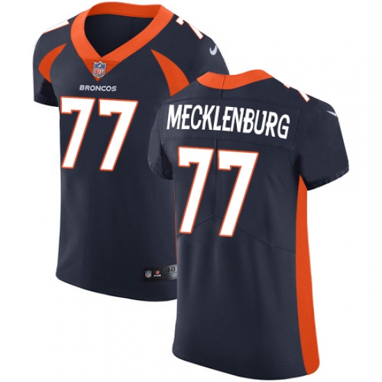 Men's Nike Denver Broncos #77 Karl Mecklenburg Navy Blue Alternate Vapor Untouchable Elite Player NFL Jersey - Ujersey