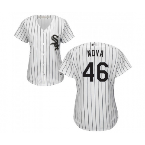 Women's Chicago White Sox #46 Ivan Nova Replica White Home Cool Base Baseball Jersey