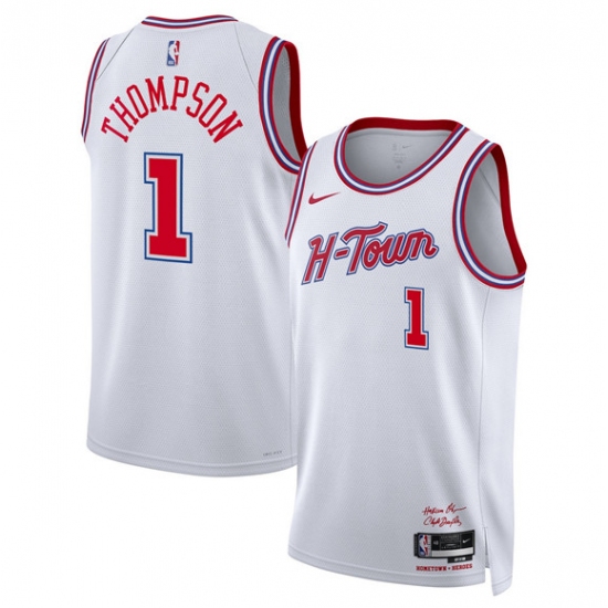 Men's Houston Rockets #1 Amen Thompson White 2025-26 City Edition Stitched Jersey - Ujersey