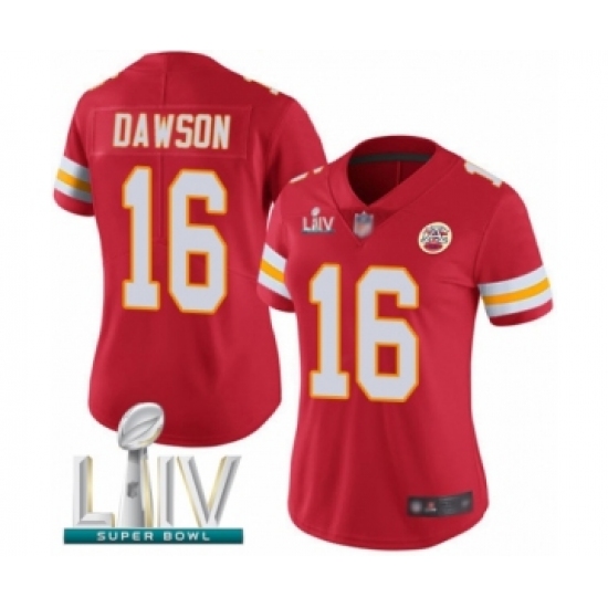 Women's Kansas City Chiefs #16 Len Dawson Red Team Color Vapor Untouchable Limited Player Super Bowl LIV Bound Football Jersey - Ujersey