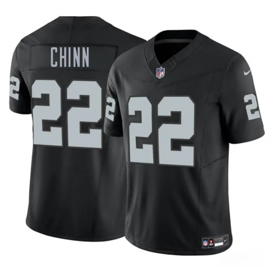 Men's Las Vegas Raiders #22 Jeremy Chinn Black 2025 F.U.S.E. Vapor Football Stitched Jersey