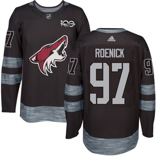 Men's Adidas Arizona Coyotes #97 Jeremy Roenick Authentic Black 1917-2017 100th Anniversary NHL Jersey - Ujersey