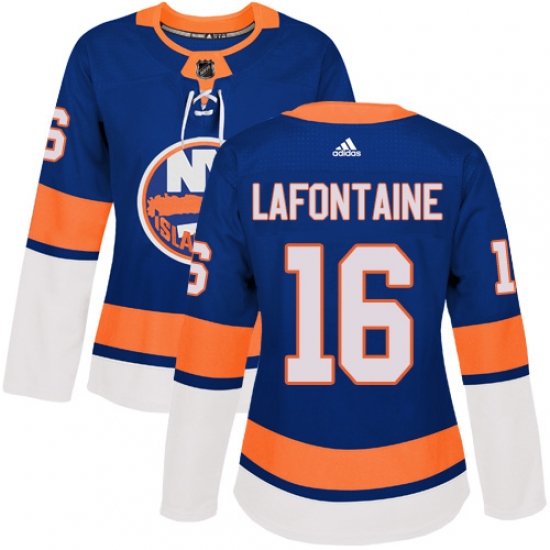 Women's Adidas New York Islanders #16 Pat LaFontaine Premier Royal Blue Home NHL Jersey - Ujersey