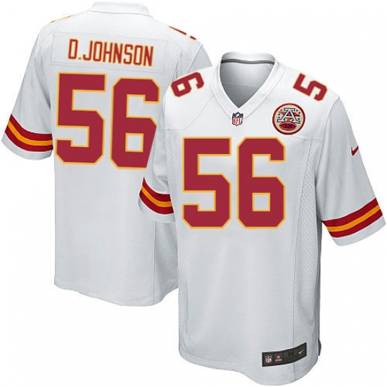 Men's Nike Kansas City Chiefs #56 Derrick Johnson Game White NFL Jersey - Ujersey