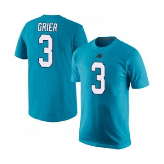 Football Men's Carolina Panthers #3 Will Grier Blue Rush Pride Name & Number T-Shirt - Ujersey
