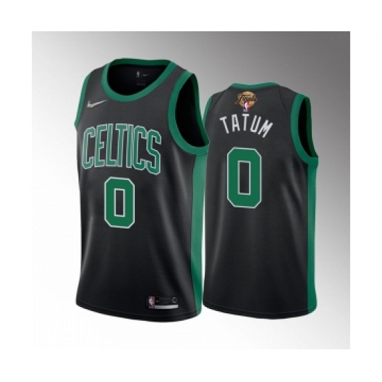Men's Boston Celtics #0 Jayson Tatum 2022 Black Finals Stitched Jersey - Ujersey