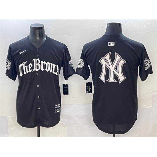 Men's New York Yankees Team Big Logo Black 'Gothic Legacy Edition' Vapor Premier Limited Stitched Baseball Jersey