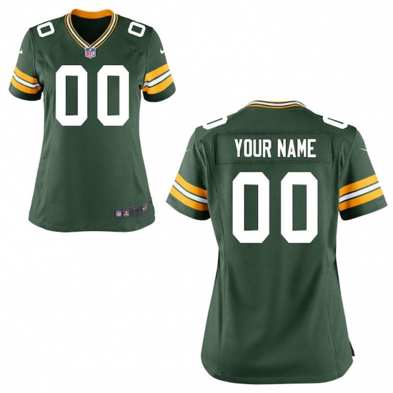 Women's Green Bay Packers Nike Green Custom Game Jersey - Ujersey