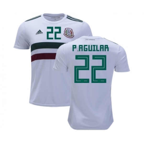 Mexico #22 P.Aguilar Away Kid Soccer Country Jersey