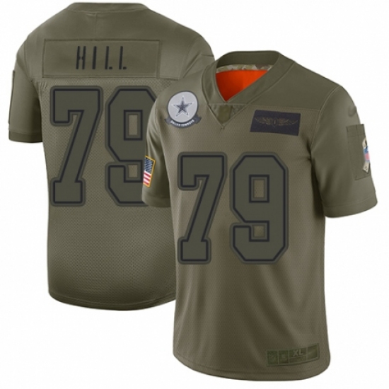 Men's Dallas Cowboys #79 Trysten Hill Limited Camo 2019 Salute to Service Football Jersey - Ujersey